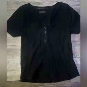 EYE CANDY black square neck S/M shirt,